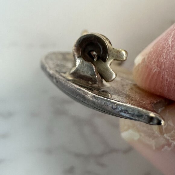 Mexican Abalone Leaf Brooch, Sterling Silver - Picture 5 of 10